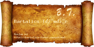 Bartalics Tömör névjegykártya